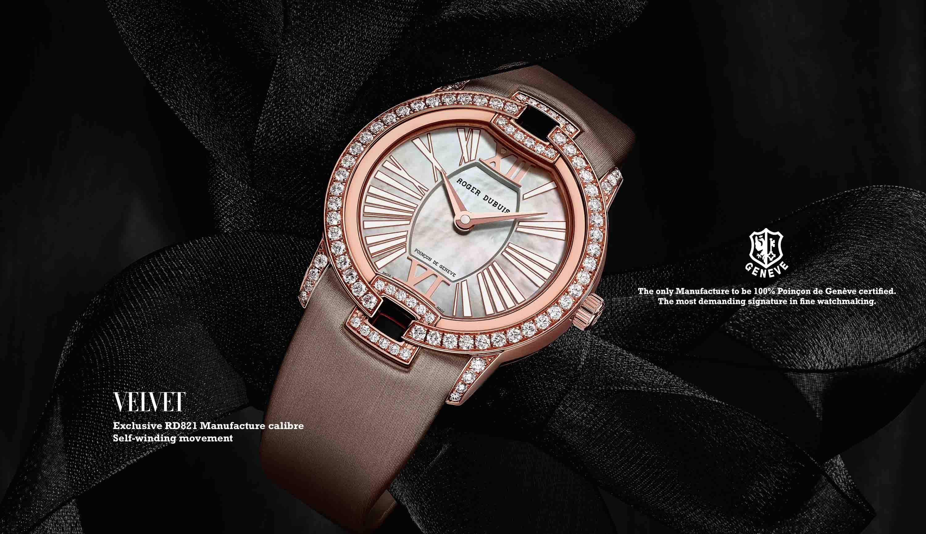 Roger Dubuis Velvet warna Emas Merah Muda